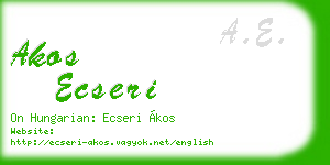 akos ecseri business card